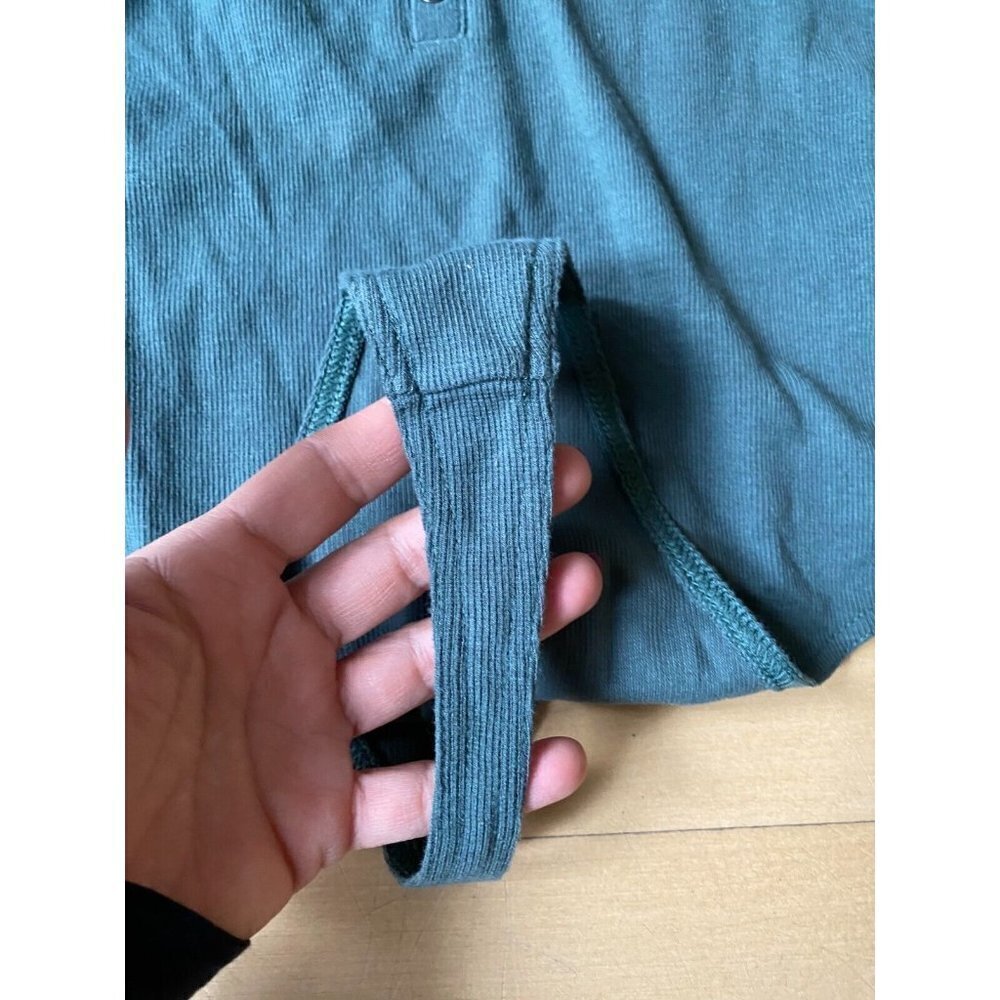 Open Edit BNWOT green henley bodysuit top sz large NEW long sleeve - Picture 3 of 6